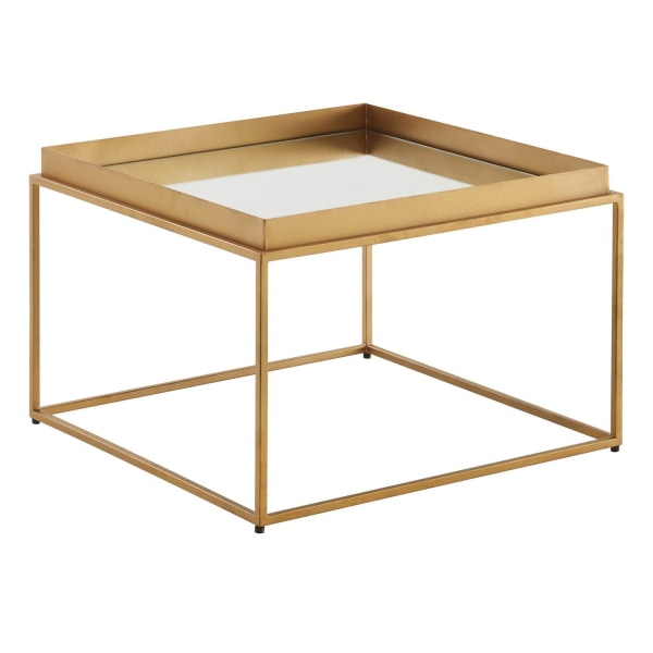Rootz soffbord glas metall 60x60x41 cm soffbord guld spegel - Design vardagsrumsbord Square - Litet soffbord Modernt spegelglas - Sidobord sidobord va