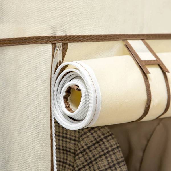 Rootz Stofgarderobe - Skab - Soveværelse - Ikke-vævet stof - Opbevaringsløsning - Plastforbindelser - 6 hylder - 1 tøj - Creme - 103L x 43W x 162,5H c