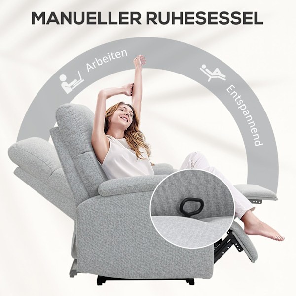 Rootz Recliner Fåtölj - avslappningsstol - Uppbyggd fåtölj - Optimal komfort - 69 cm x 91,5 cm x 103 cm (upprättstående dimensioner)