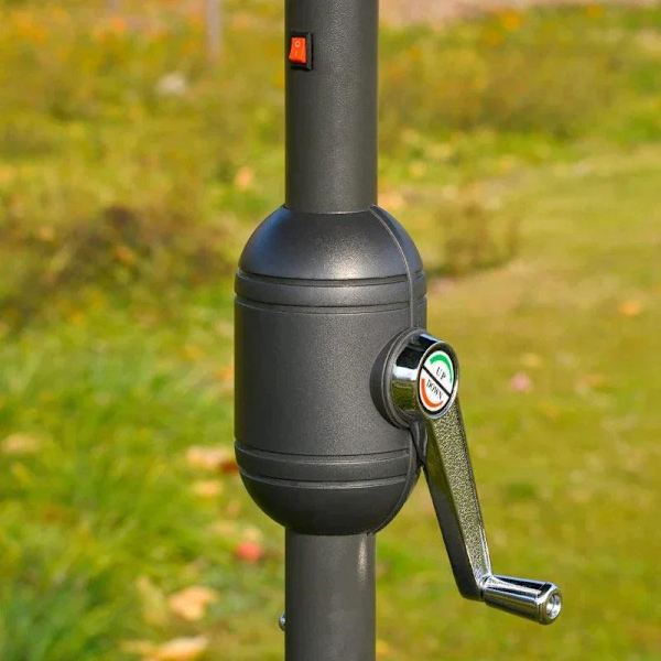 Rootz Dobbeltsidet Parasol - Parasol - Parasol - Med LED solcellelys - Cremehvid - 440 x 260 cm
