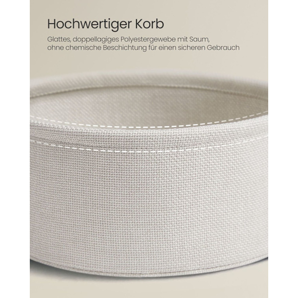 Rootz 3-delt sidebord - Beige bord - Spånplade stål polyester - Opbevaringskurv - Letvægts - Robust konstruktion - 45cm x 50cm x 50cm