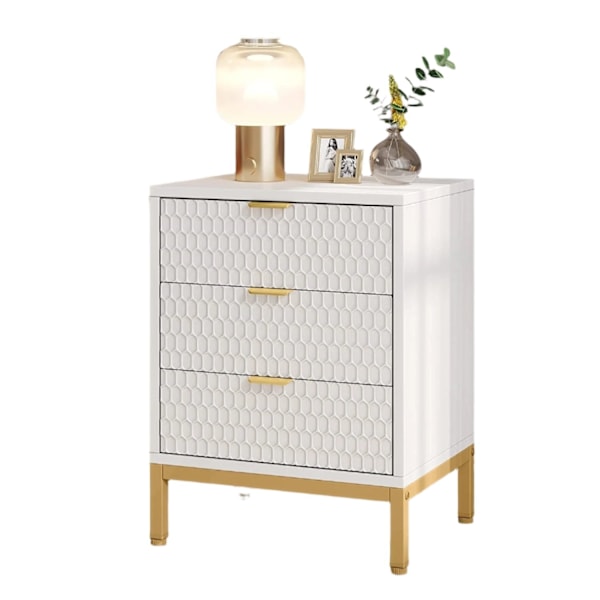 Rootz Elegant sengebord - Natbord - Skuffekiste - Rigelig opbevaring - 50 cm Længde x 40 cm Dybde x 65,5 cm Højde