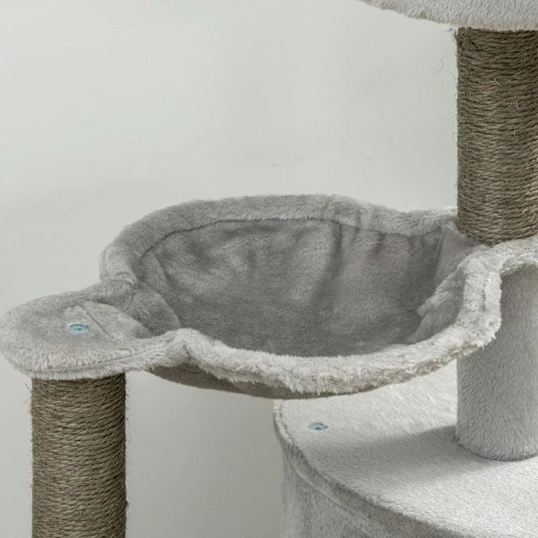 Rootz skrapstolpe - Cat Cave - Kattsäng - Katthängmatta och leksaker - Ljusgrå - 60cm x 40cm x 113cm