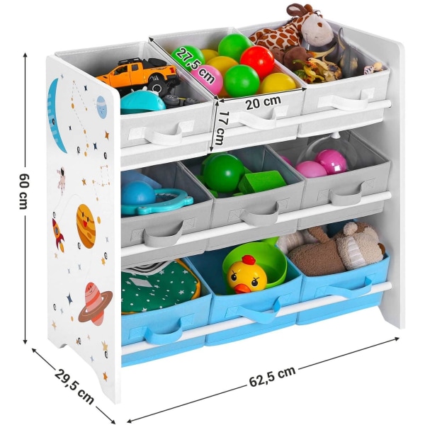 Rootz Toy organizer - Leksaksskåp - Förvaringsskåp barnrum - Vit