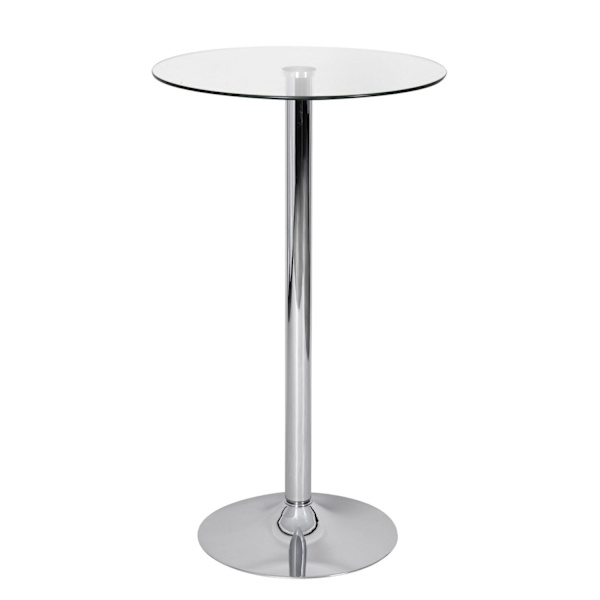 Rootz Ståbord - Bistrobord - Ståbord i glas - Glas - Runt - Krom