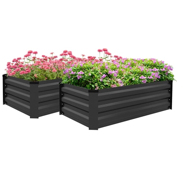Rootz upphöjd trädgårdsbäddset - Örtbädd - Väderbeständig plantering - Främjar hälsosam rottillväxt - Hållbart galvaniserat stål - 100 cm x 60 cm x 30