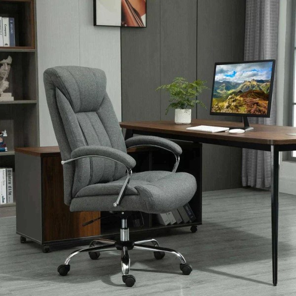 Rootz Kontorstol - Kontorstol med vippefunktion - Ergonomisk stol - Skrivebordsstol - Drejestol med ryglæn - Højdejusterbar - Grå - 65 x 78 x 110-120