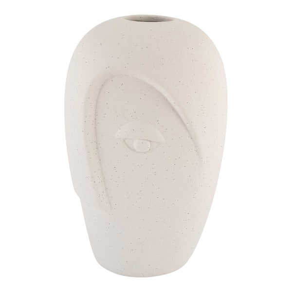 Rootz Ceramic Face Design Vase - Modern Vase - Abstract Vase - Dekorativ fokalbit - 12,5 cm x 13 cm x 19,5 cm