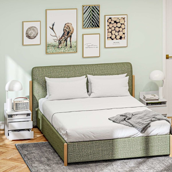 Rootz Bedside Table Sæt på 2 - Natbord - Sideborde - Moderne minimalistisk design - Hvid - 39,6L x 32,3W x 50,4h cm