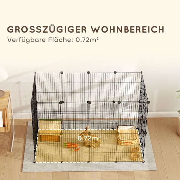 Rootz Small Animal Cage - Udendørs kabinet - Modulær konstruktion - Rummelig 0,72 m² område - Stål - 120 cm x 60 cm x 80 cm