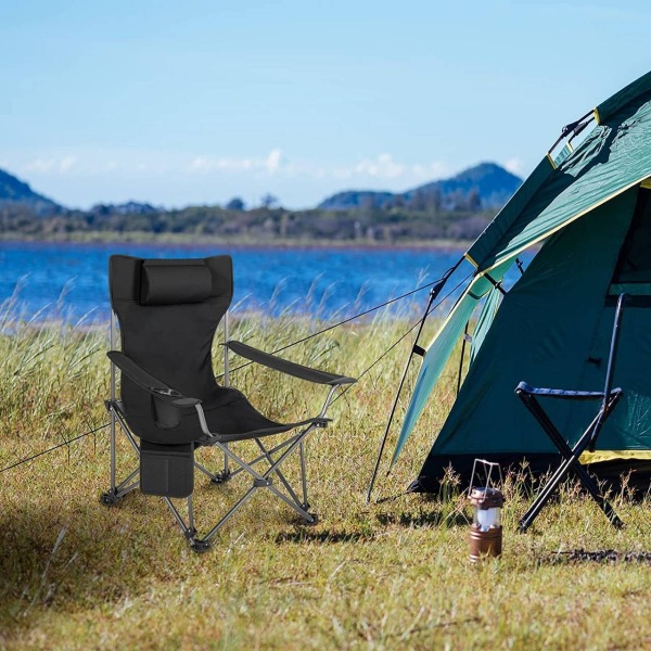 Rootz Ultimate Outdoor Folding Chair - Fiskestol - Campingstol - Justerbar, bärbar, slitstark - 600D Oxford-tyg - 115cm x 88,5cm x 84cm (sittande), 16