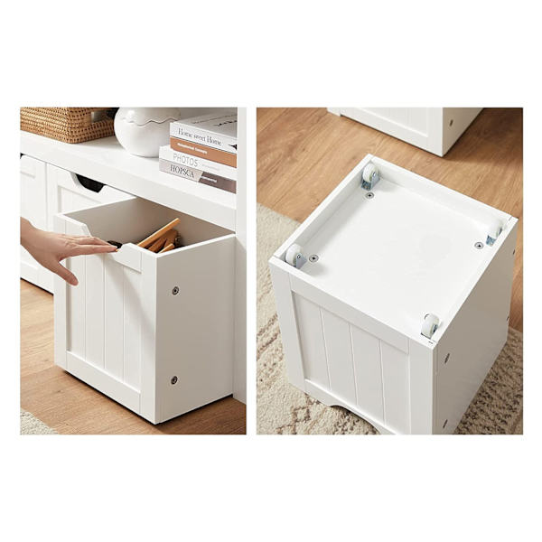 Rootz White förvaringsskåp - MDF Organizer - Skåp - Heavy Duty - 102cm x 30cm x 60cm - 24,5kg - 45,4kg Lastkapacitet - Tillbehörspaket ingår