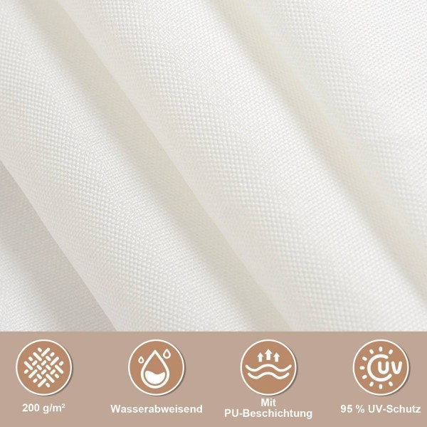 Rootz Premium Sun Sail Shade - Vandtæt baldakin - UV-beskyttende dæksel - Nem opsætning - Holdbar og rivefast - 4m x 6m