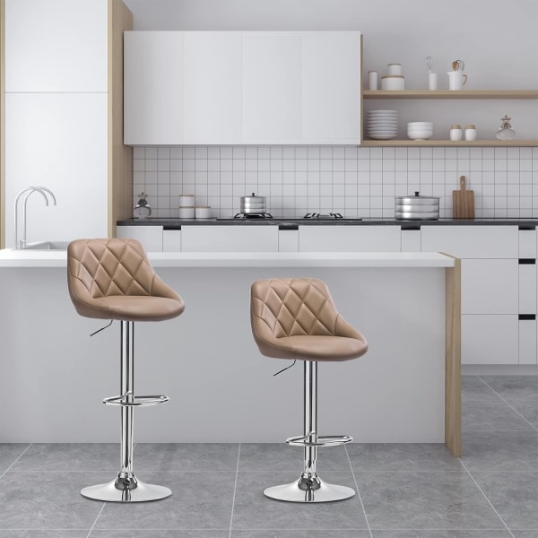 Rootz justerbar barstol i konstläder - Bänkpall - Vridbar barstol - Bekväm stoppning - Justerbar i höjdled - Lätt att rengöra - 84cm-106cm x 38cm x 35