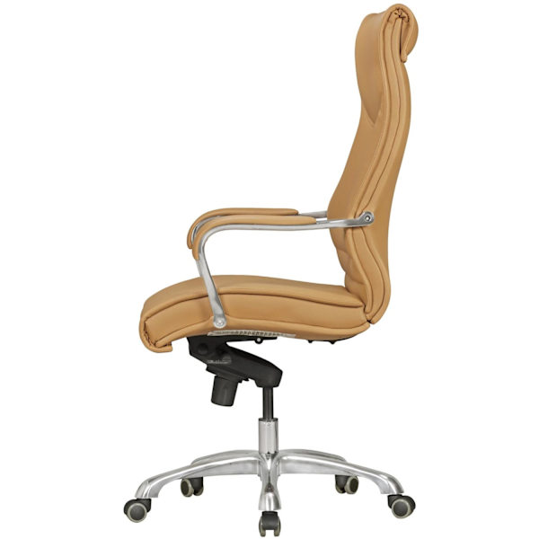 Rootz kontorsstolsöverdrag läderimitation karamell design skrivbordsstol X-XL 150kg chefsstol höjdjusterbar snurrstol ergonomisk med armstöd stoppade