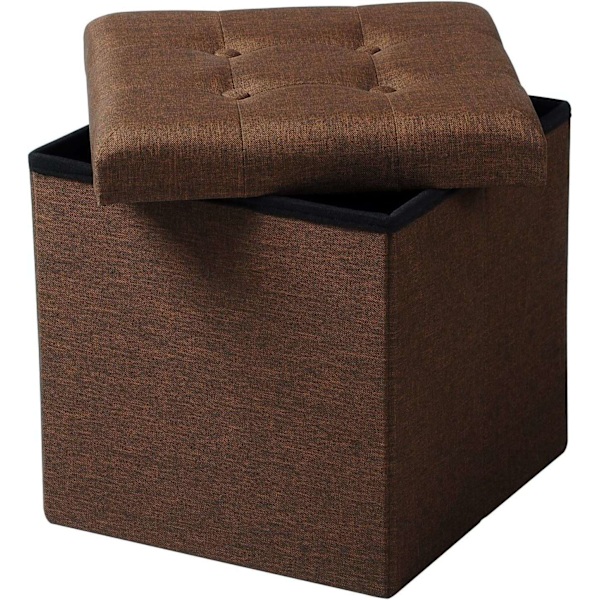 Rootzin kokoontaitettava säilytysjakkara - Ottomaanien penkki - Kompakti jakkara - MDF E1 -rakenne - Hengittävä pellava - 37,5 cm x 38 cm x 37,5 cm