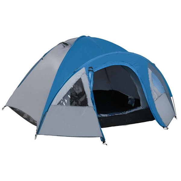 Rootz Camping Tent - Family Tent - Automatic Pop Up - Tent - Blue/Grey - 210 X 210 X 140 cm