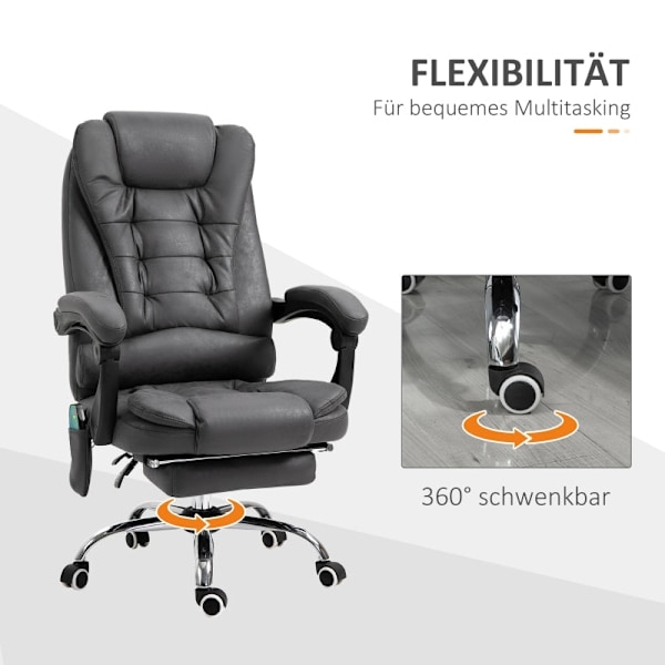 Rootz Massage Kontorstol - Vibrerende Stol - Opvarmet lænde - Ergonomisk computerstol - 65cm x 160cm x 104cm