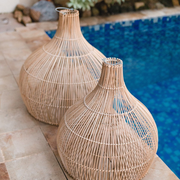 Rootz Rattan Lampe | Lampeskærm | Pendel ALAM 40/50 cm M