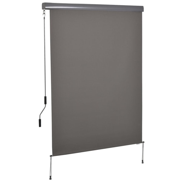 Rootz Vertikal Markis Aluminium med Handvev - Ljusgrå - Aluminium, Polyester - cm x 55,11 cm x 98,42 cm