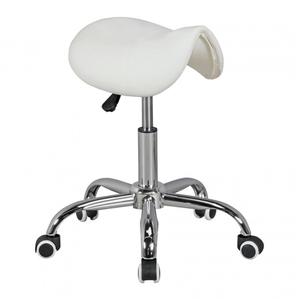 Rootz sadelstol Hvid æstetiker skammel højdejusterbar barberstol