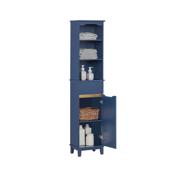 Rootz Højt badeværelsesskab - Opbevaringsorganisering - Reol - MDF & fyrretræ Konstruktion - Justerbar hylde - Anti-Tip Design - 35cm x 170cm x 30cm