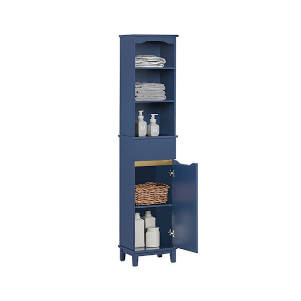 Rootz Tall Badrumsskåp - Förvaringsorganisator - Hyllenhet - MDF & Furukonstruktion - Justerbar hylla - Anti-Tip Design - 35cm x 170cm x 30cm