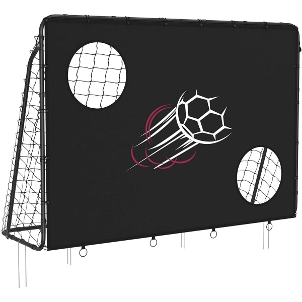 Rootz jalkapallomaali - Rauta - Helppo pystyttää ja irrottaa - Musta - 215 x 76 x 150 cm