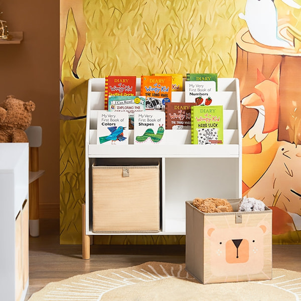Rootz Children's Bookhelf - Kids Storage Shelf - Bokcase Organizer - Säkerhetsfunktioner - 65 cm x 70 cm x 30 cm
