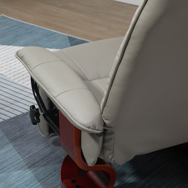 Rootz Swivel Recliner Stol - TV-stol - Manuellt fotstöd - konstläder - 78cm x 87cm x 100cm