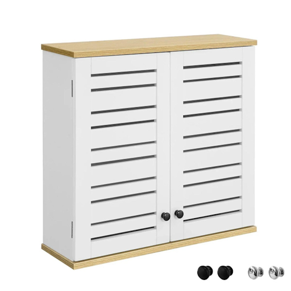 Rootz kylpyhuoneen seinäkaappi - Seinään kiinnitettävä säilytystila - Kaappikaappi 2 ovella - L60 x S19 x K56cm