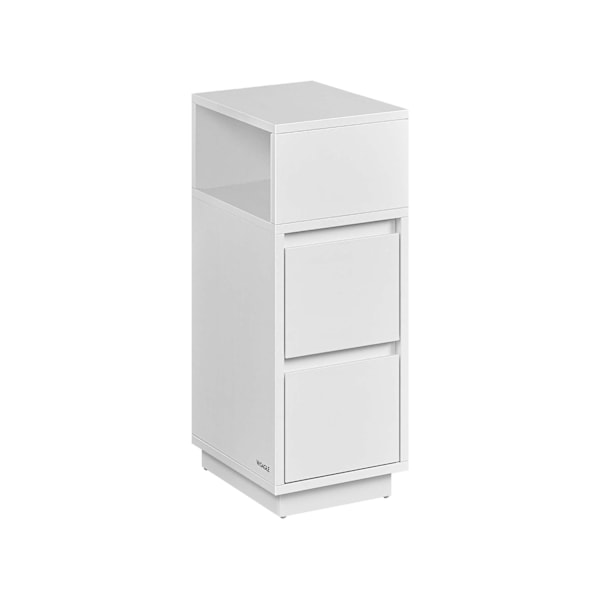 Rootz Hvidt sengebord - Natbord - Opbevaringsskab - Træspånplade - 30 cm x 25 cm x 65 cm - MDF - 9,6 kg - 45,4 kg Kapacitet