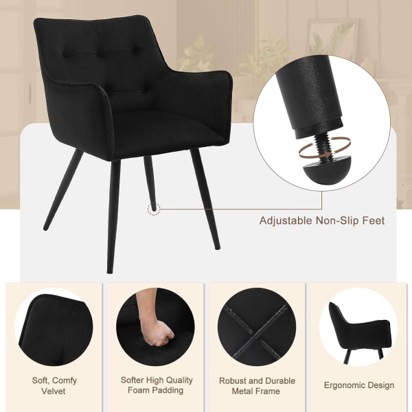 Rootz Velvet spisestuestol - Komfortstol - Stilfuld siddeplads -