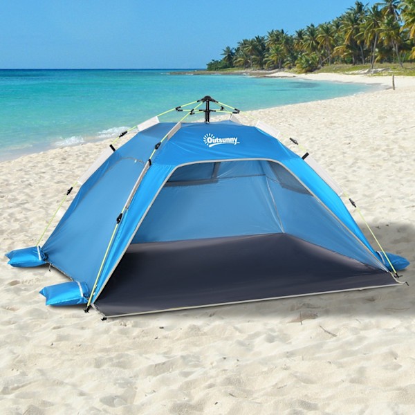 Rootz Pop -Up Beach Tält - Sun Shade - UV Shelter - Mesh Window - Fiberglas Frame - 220x173x120cm