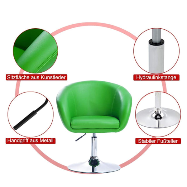 Rootz Swivel Lounge Chair - Ergonomisk kontorsstol - Justerbar skrivbordsstol - Bekväm, stödjande, hållbar - konstläder - 41cm x 40cm x 74-87cm
