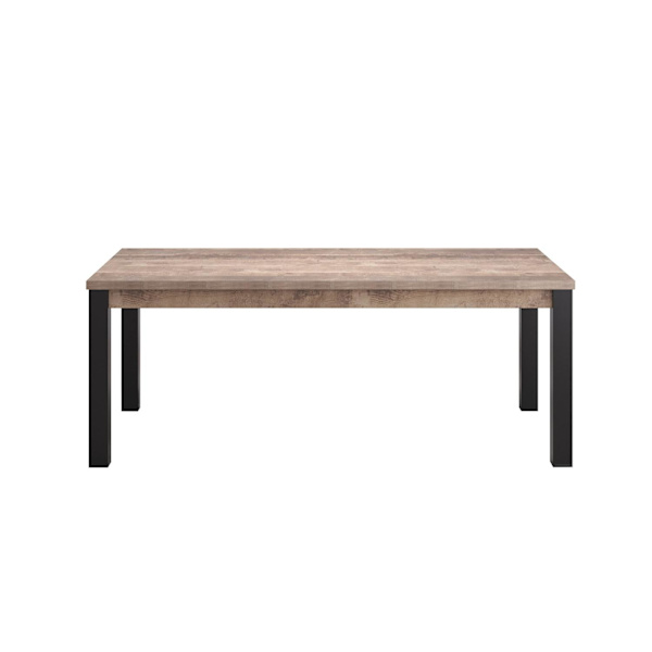 Rootz Stylish Wooden Dining Table - Furniture - Table Piece - Creation - Brown & Black - 200 x 77 x 100 cm