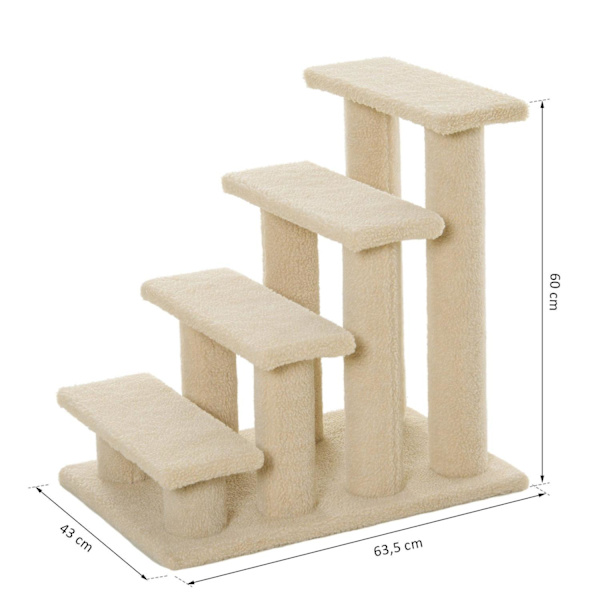 Rootz djurtrappa - Beige - Spånskiva, plysch - 25 cm x 16,92 cm x 23,62 cm