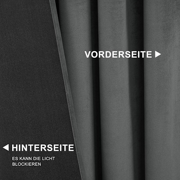 Rootz Luxury Velvet mørklægningsgardiner - Draperer - Vinduesbeklædning - Lysblokering - Termisk isolering - Nem installation - 140cm x 225cm/245cm/27