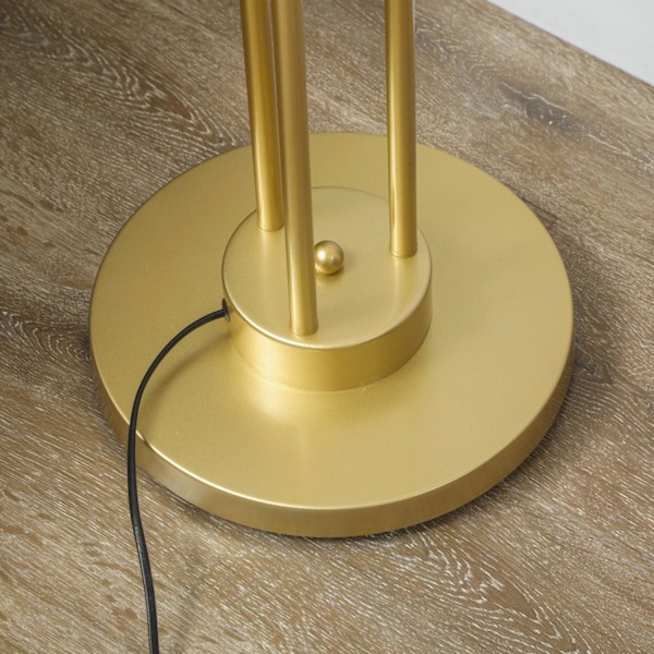 Rootz Modern 3 Shade Floor Lamp - Justerbar belysning - Guldtonlampa - Fotomkopplare - 41-55L X 28W X 165H CM