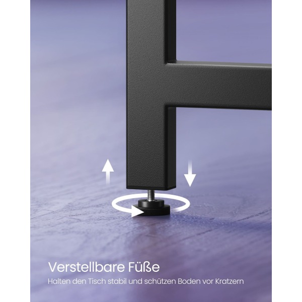 Rootz computerbord - Arbejdsstation - Studiebord - Spånplade og stål - Rummelig - Robust - Nem montering - Ibenholt sort-blæk sort - 149 cm x 149 cm x