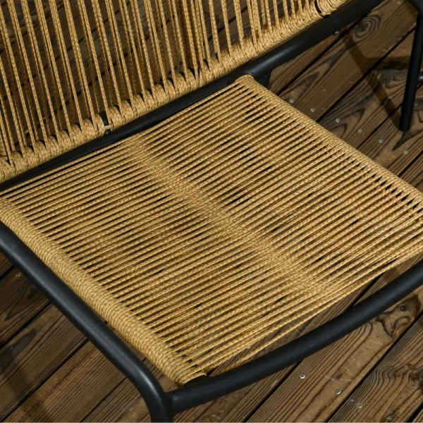 Rootz Polyrattan Havemøbler - Rattan Patio - Siddehynder - 3-delt sæde - Rygpuder - Faux Rattan - Metalramme - Polyester - Grøn - 47W x 48D cm