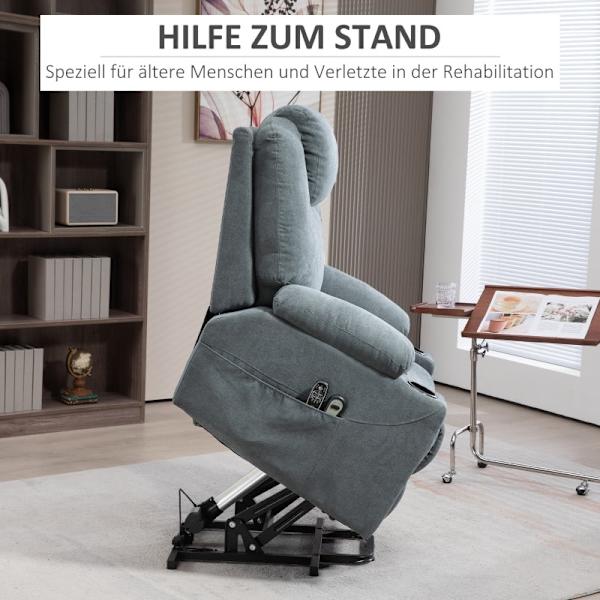 Rootz Massagestol - TV-lænestol - Hvilestol - Ultimativ komfort - Ubesværet stå-op Assistance - Kan tilpasses tilbagelænet - 90L x 101W x 107H cm - Po