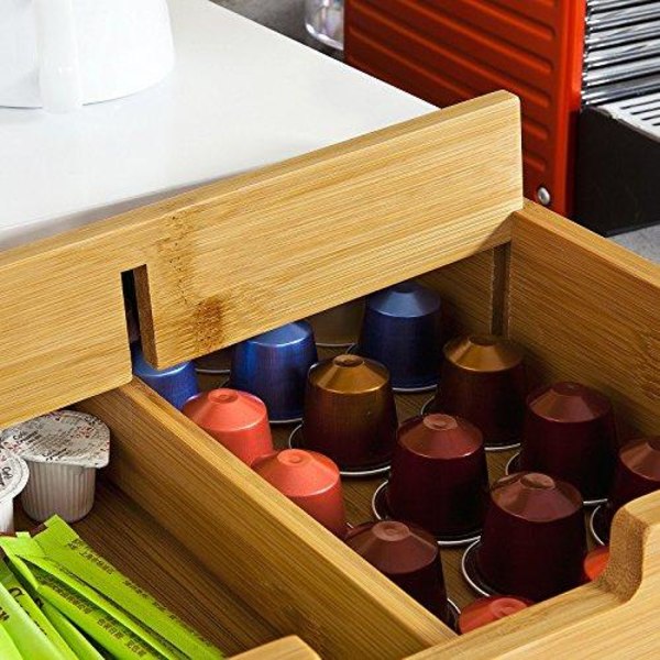 Förvaringslåda för Rootz Kaffekapsel - Kaffekapselhållare Stativ Box-Tepåsar Förvaringsväska