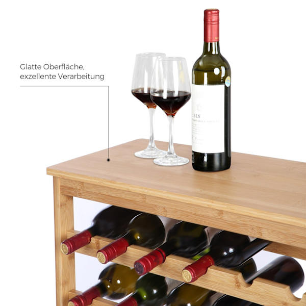 Rootz bambus vinreol - vinholder - spiritusbeholder - miljøvenlig - 29 cm x 66 cm x 99,5 cm