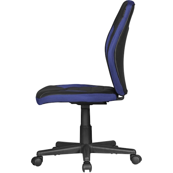 Rootz barnstol svart - blå för barn från 6 med ryggstöd - Barnsnurrstol ergonomisk barnkontorsstol - Ungdomsstol justerbar i höjdled - Barnstol utan a