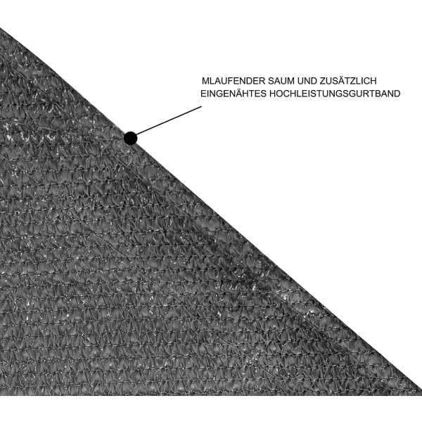 Rootz HDPE Sun Sail - Varjostuspurje - UV-suojakupu - Optimaalinen UV-suoja - Kestävä ja pitkäikäinen - Helppo asennus - Eri kokoja