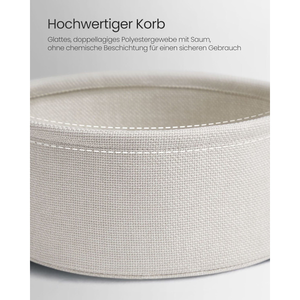 Rootz 3 stykke sæt sidebord - Stofkurv - Opbevaringsorganisering - Spånplade Stål Polyester - Cementgrå Sky Hvid - 45 cm x 50 cm x 50 cm - 39,6 cm x 1
