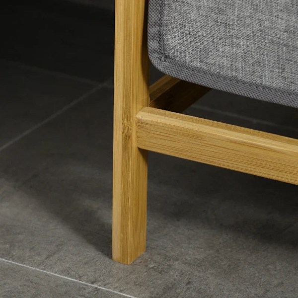 Rootz Bamboo Vasketøjskurv - Vasketøjskurv med hylde - Udtræksposer til soveværelse - Badeværelse - Vaskerum - Grå - 64 x 33 x 73 cm