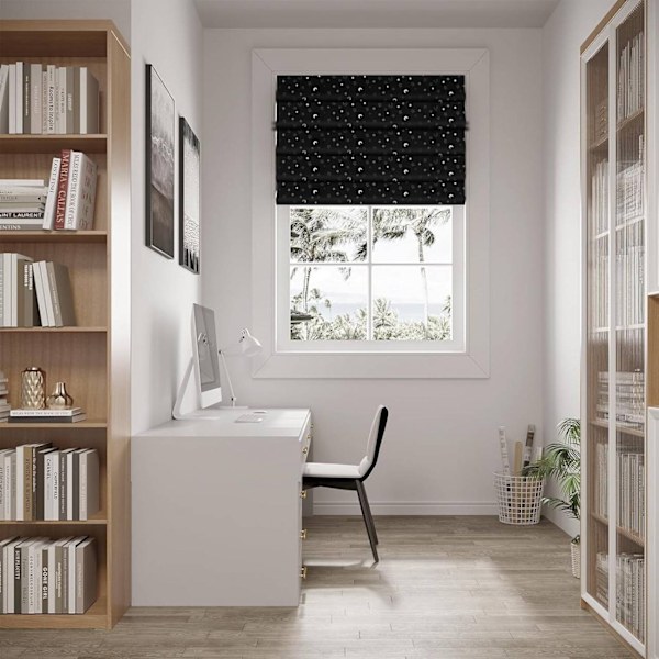 Rootz mörkläggningsrullgardin - Termisk fönsterskärm - Ljusblockerande gardin - Bärbar och hållbar - 100 % polyester - 130x200 cm - Svart