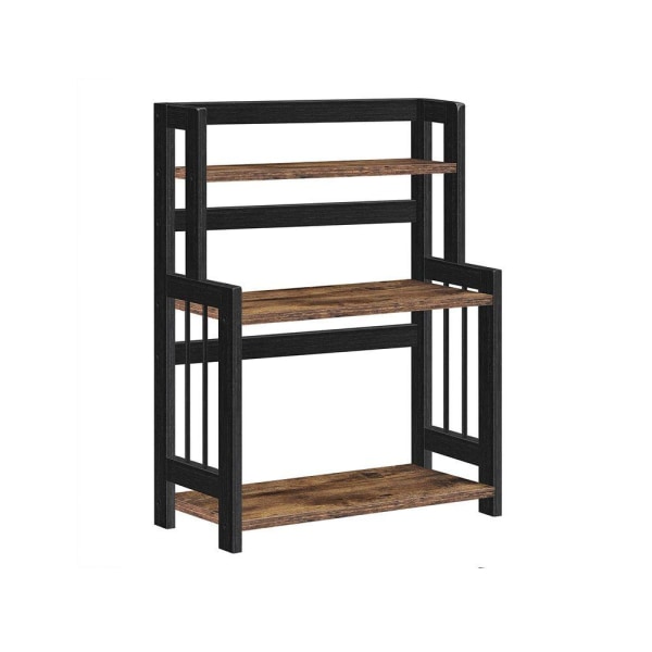 Rootz Spice Rack - Krydderihylde Organizer - 3 niveauer Krydderiste - Krydderihylde - Vintage Brun/Sort - 41 x 18 x 53 cm
